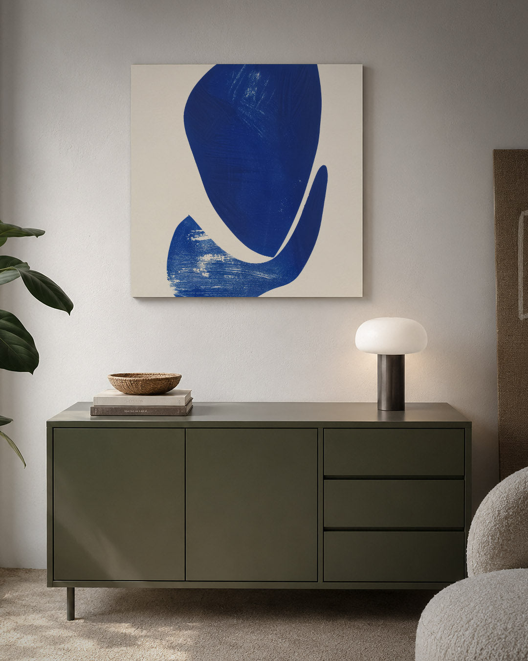 Organische blauwe vormen Kunstwerk