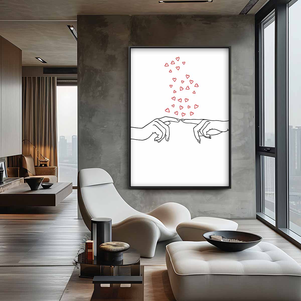 Aanraking van Liefde Kunstwerk-canvas-dibond-plexiglas-wanddecoratie-WallArtistic