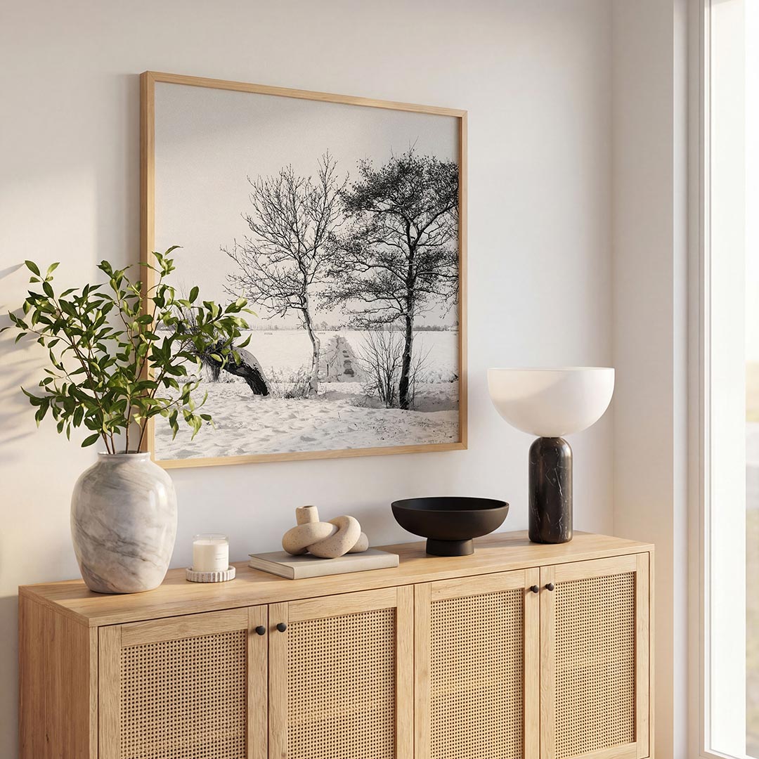 Winterse bomenlandschap Poster