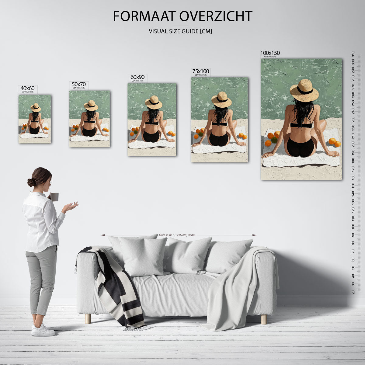 Zomers strandtafereel Kunstwerk