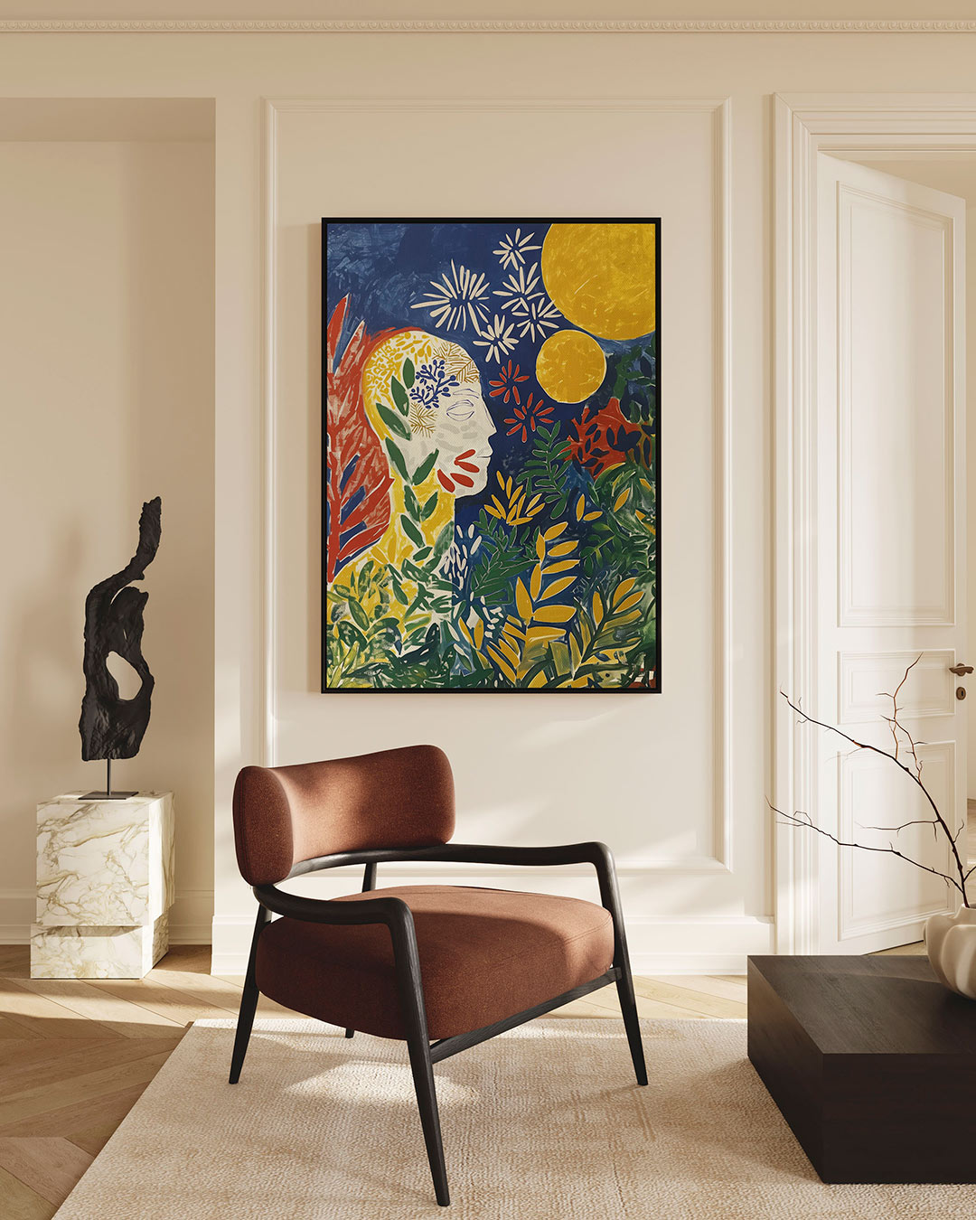 Kleurrijke natuurelementen Kunstwerk