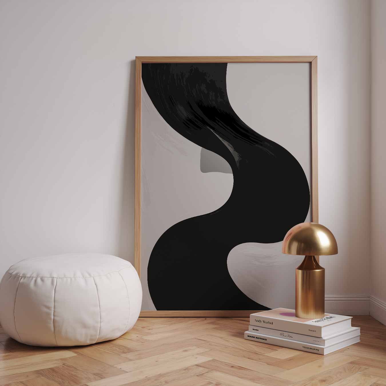 Stijlvolle Abstracte Haarstroom Poster-WallArtistic