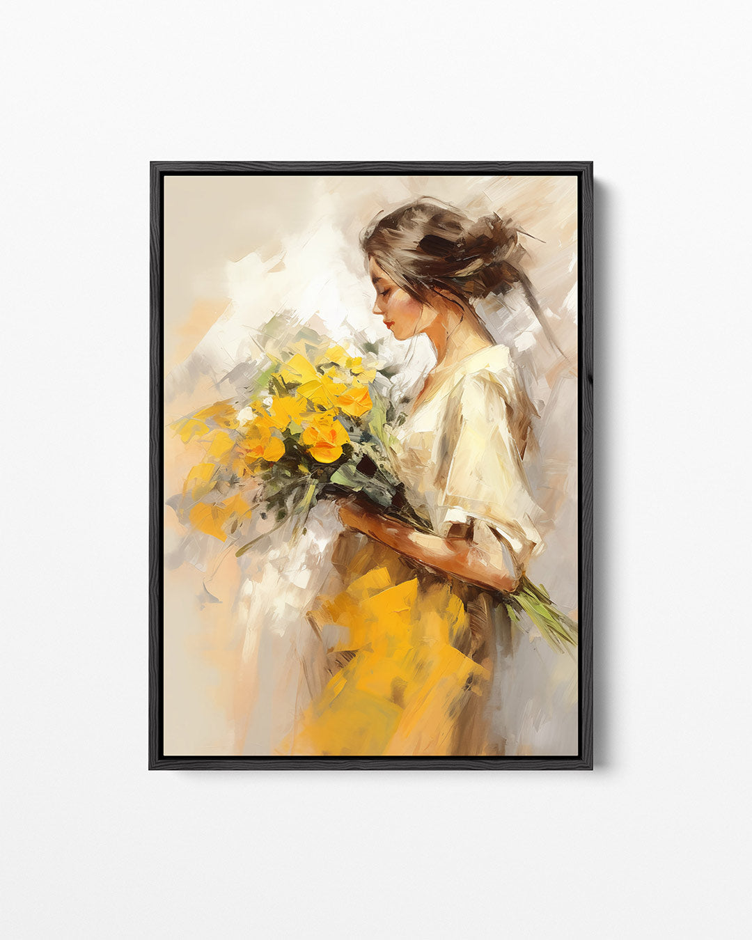 Dromerige bloemenportret Kunstwerk
