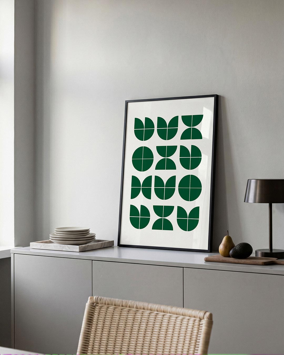 Groene vormenritme Poster