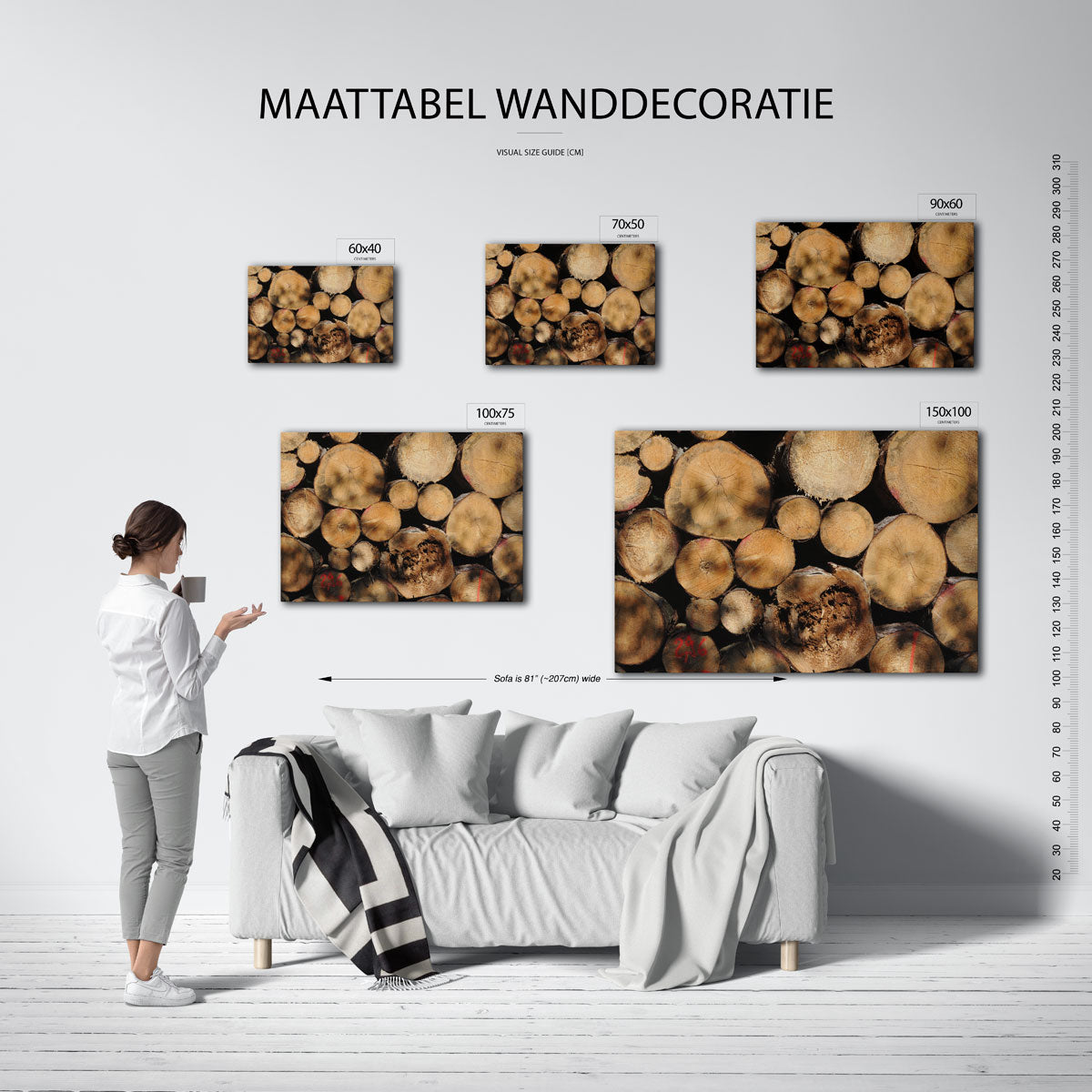 Houtstapel textuur Kunstwerk