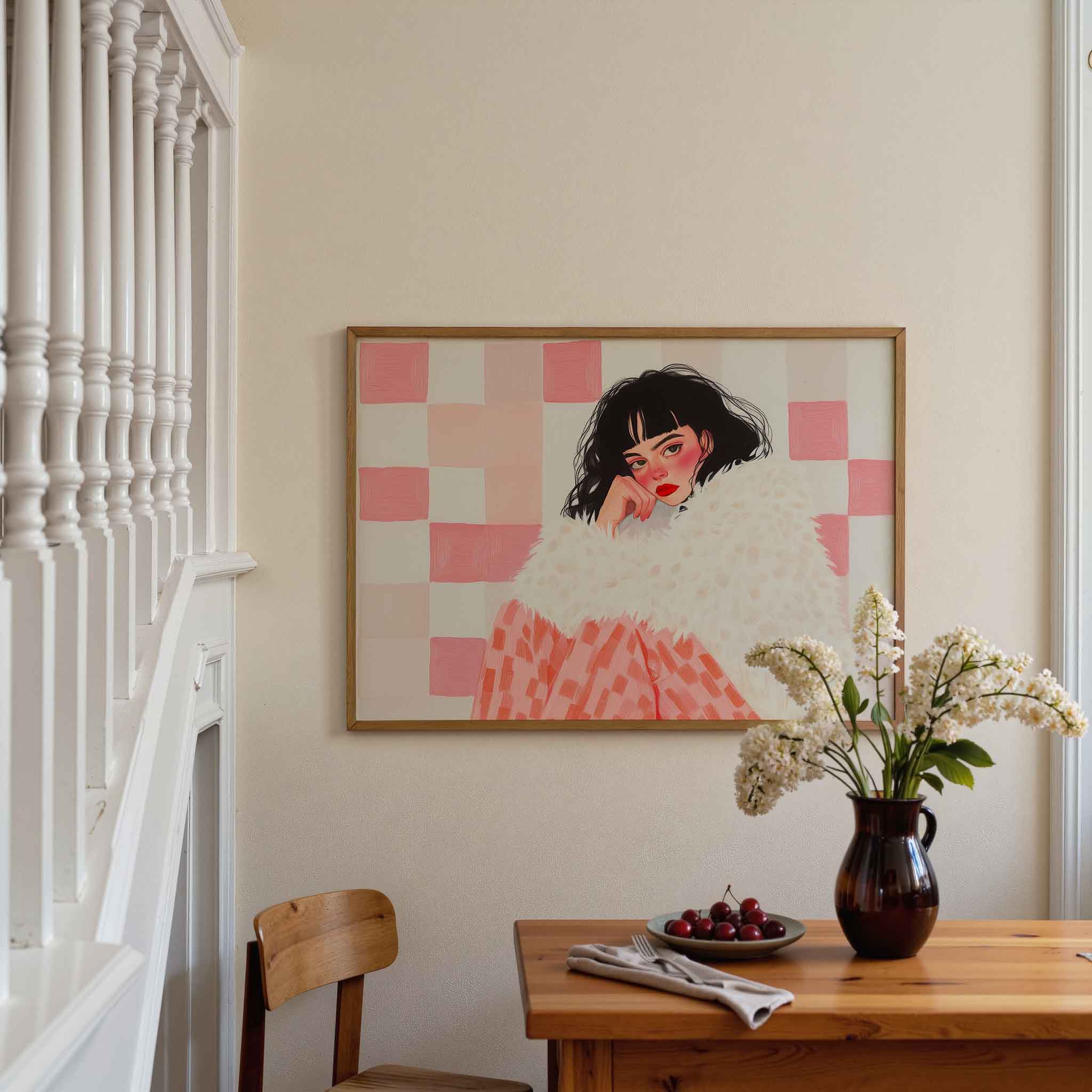 Vrouw met bontjas Poster