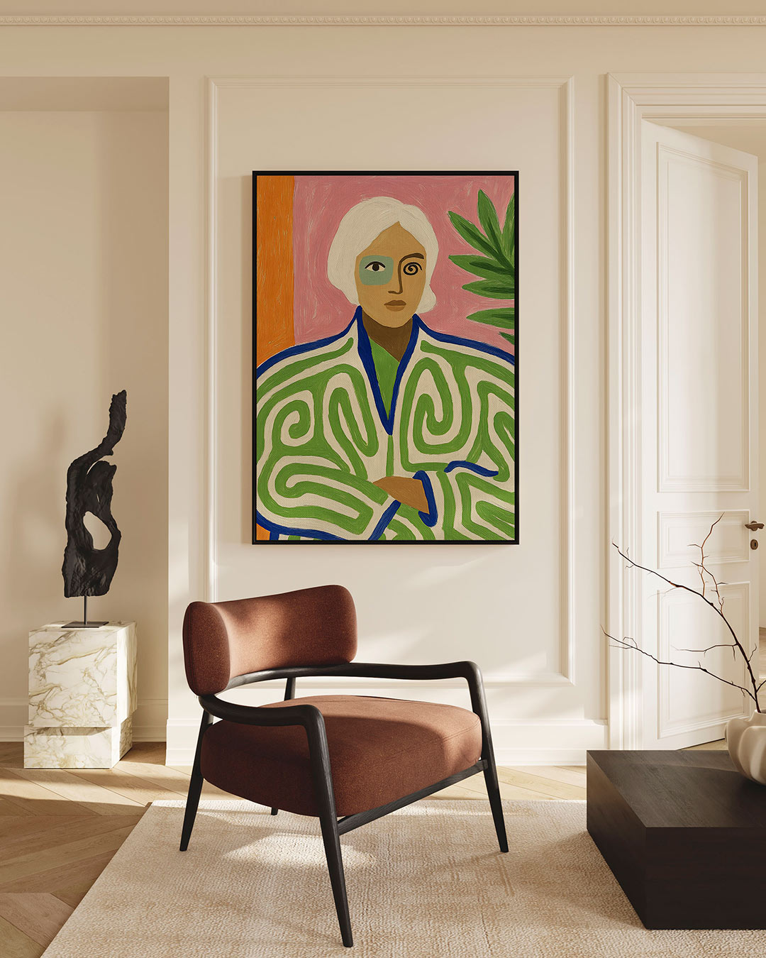 Vrolijke portret compositie Kunstwerk