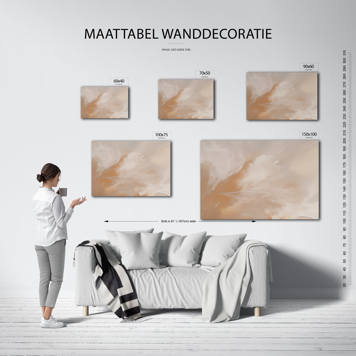 Zachte kleuren compositie Kunstwerk