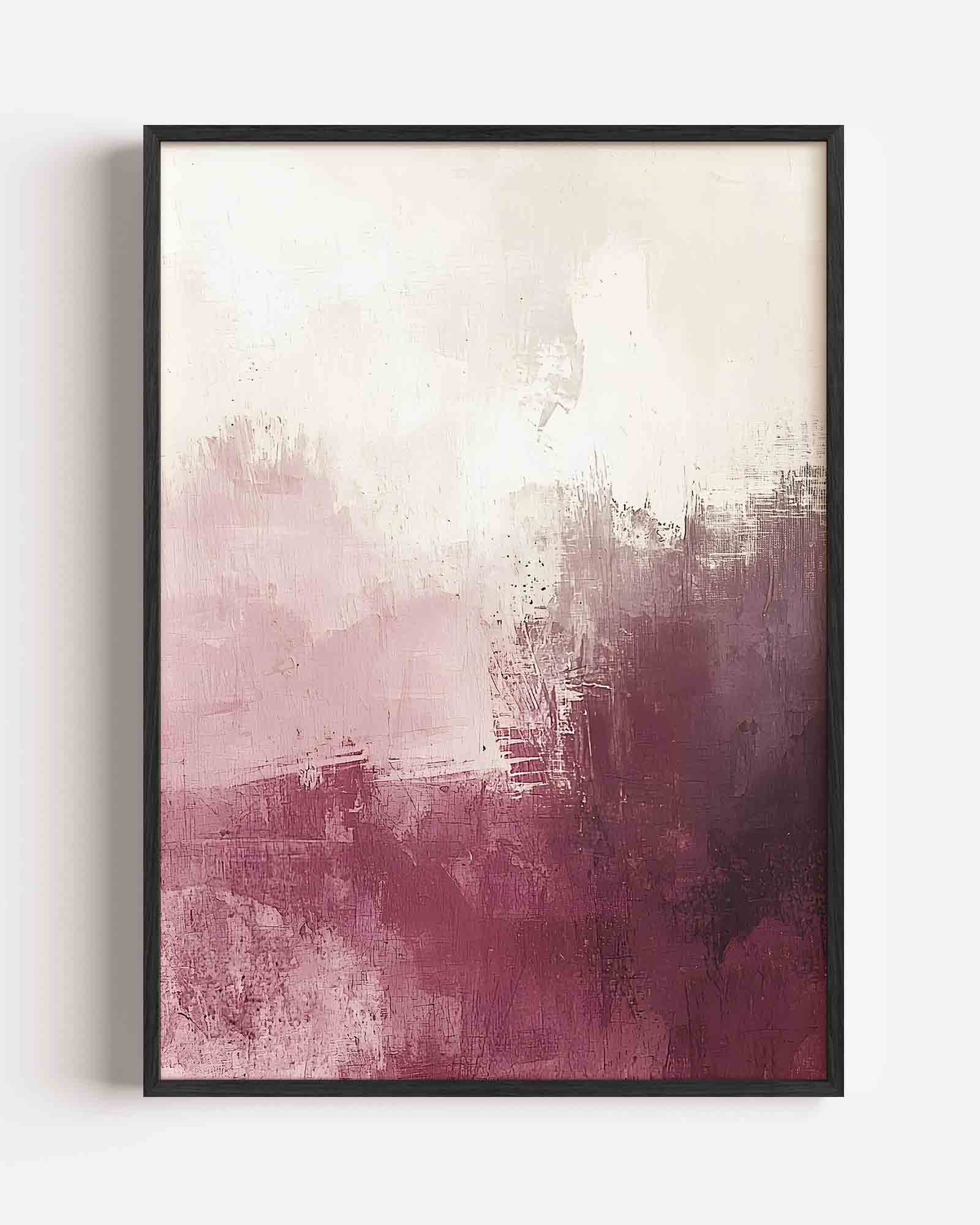 Abstracte roze en witte Poster
