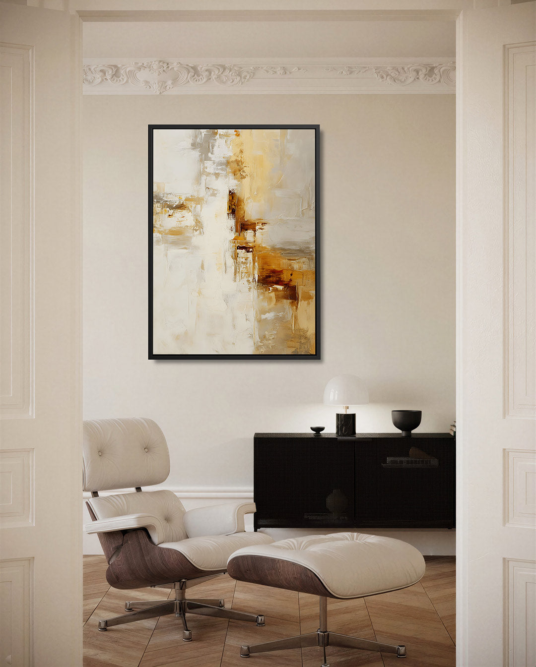 Gelaagde kleurencompositie Kunstwerk