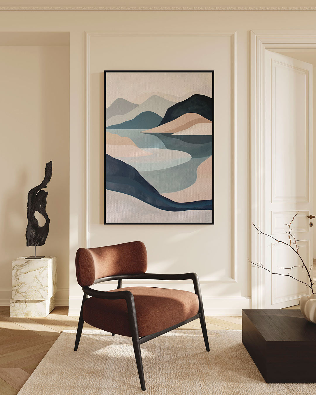 Vloeiende landschap vormen Kunstwerk