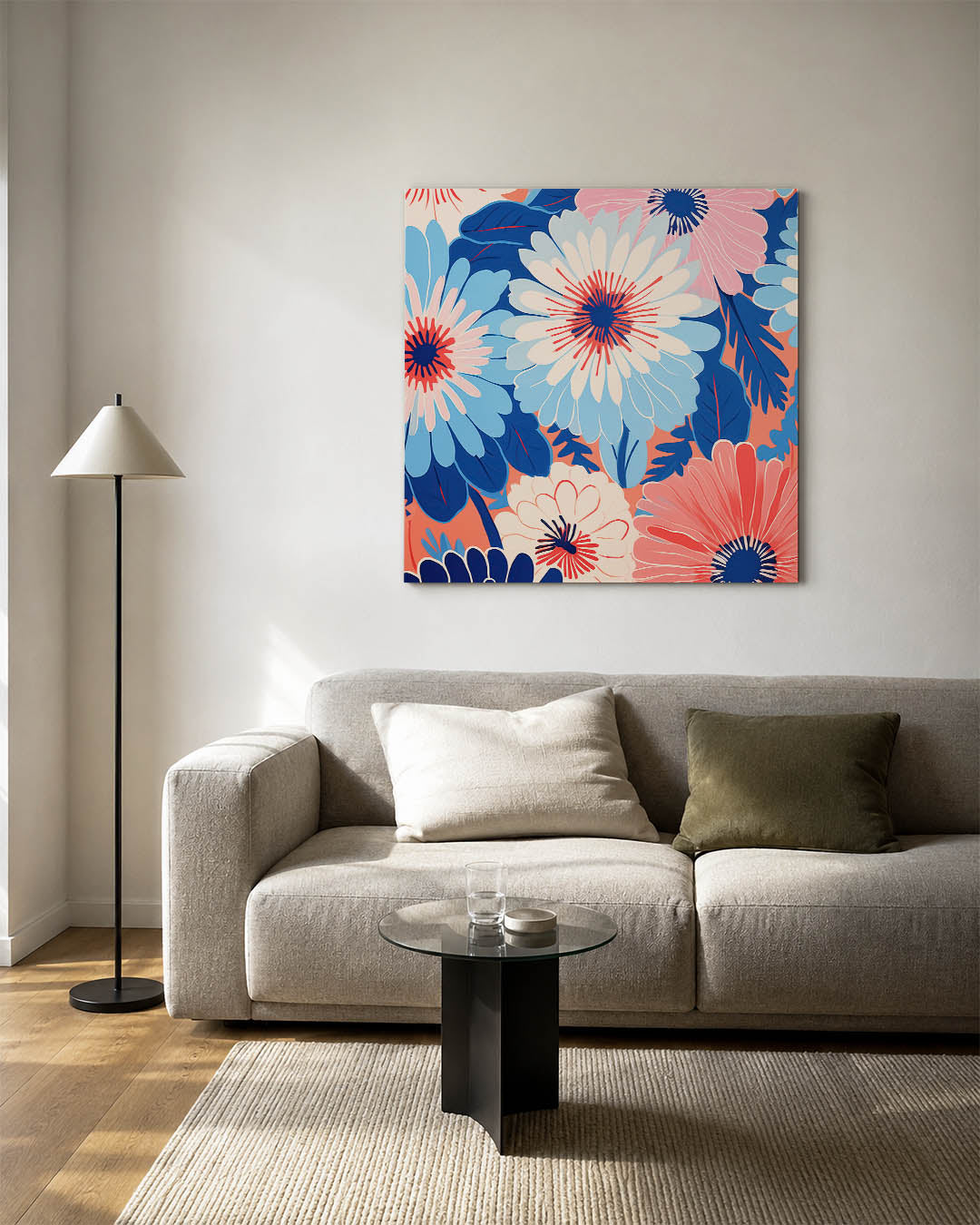 Bloemrijke kleurenexplosie Kunstwerk