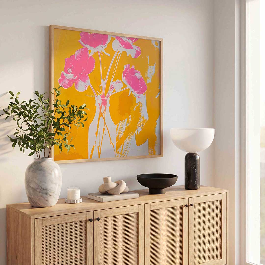Bloemen in vaas Poster