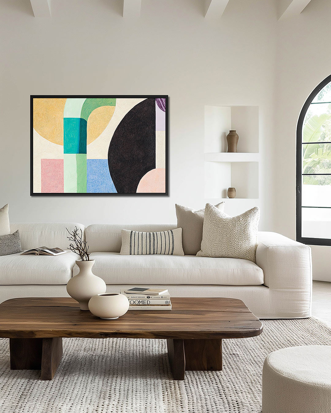 Geometrische kleurencompositie Kunstwerk