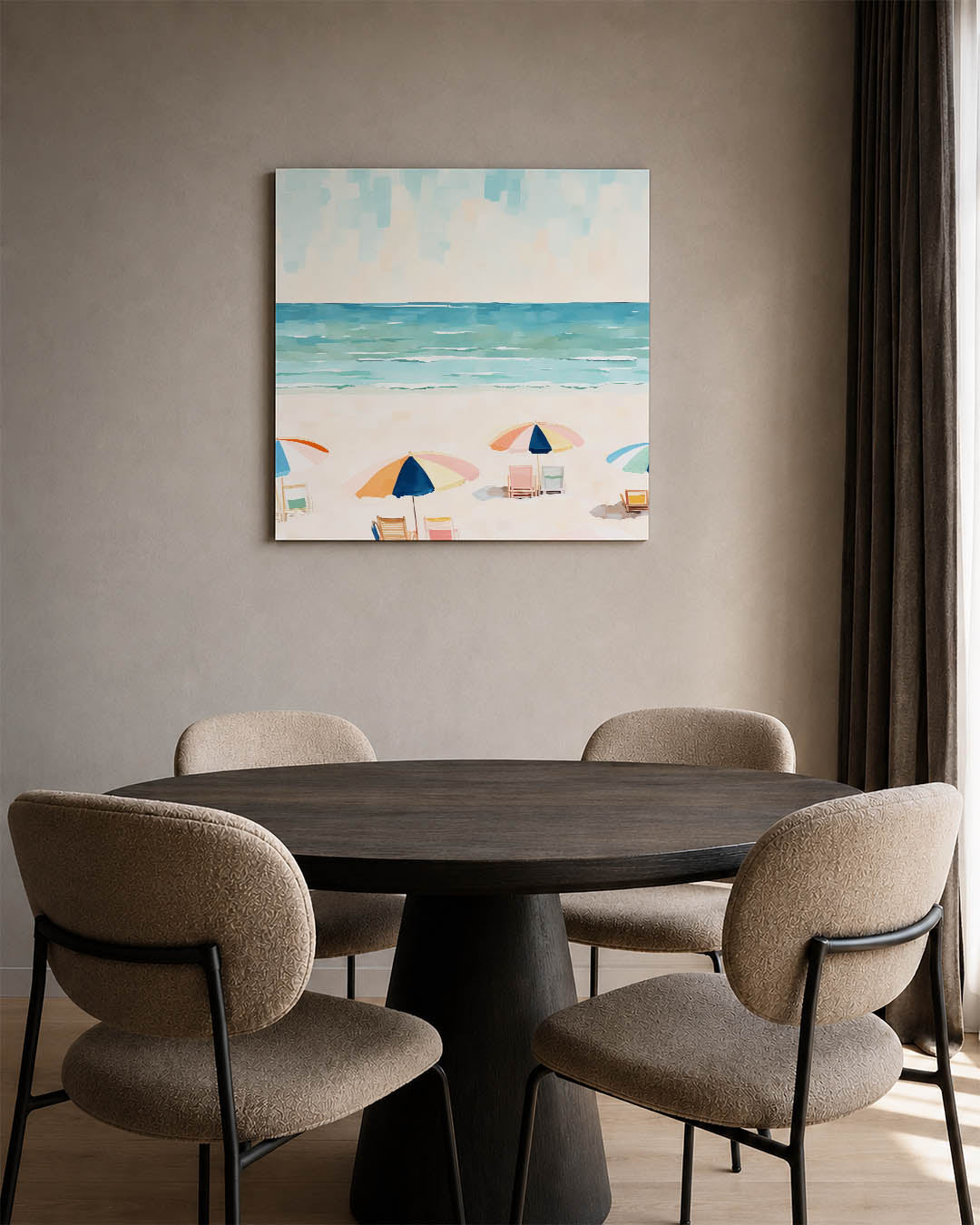 Zomerse strandscène Kunstwerk