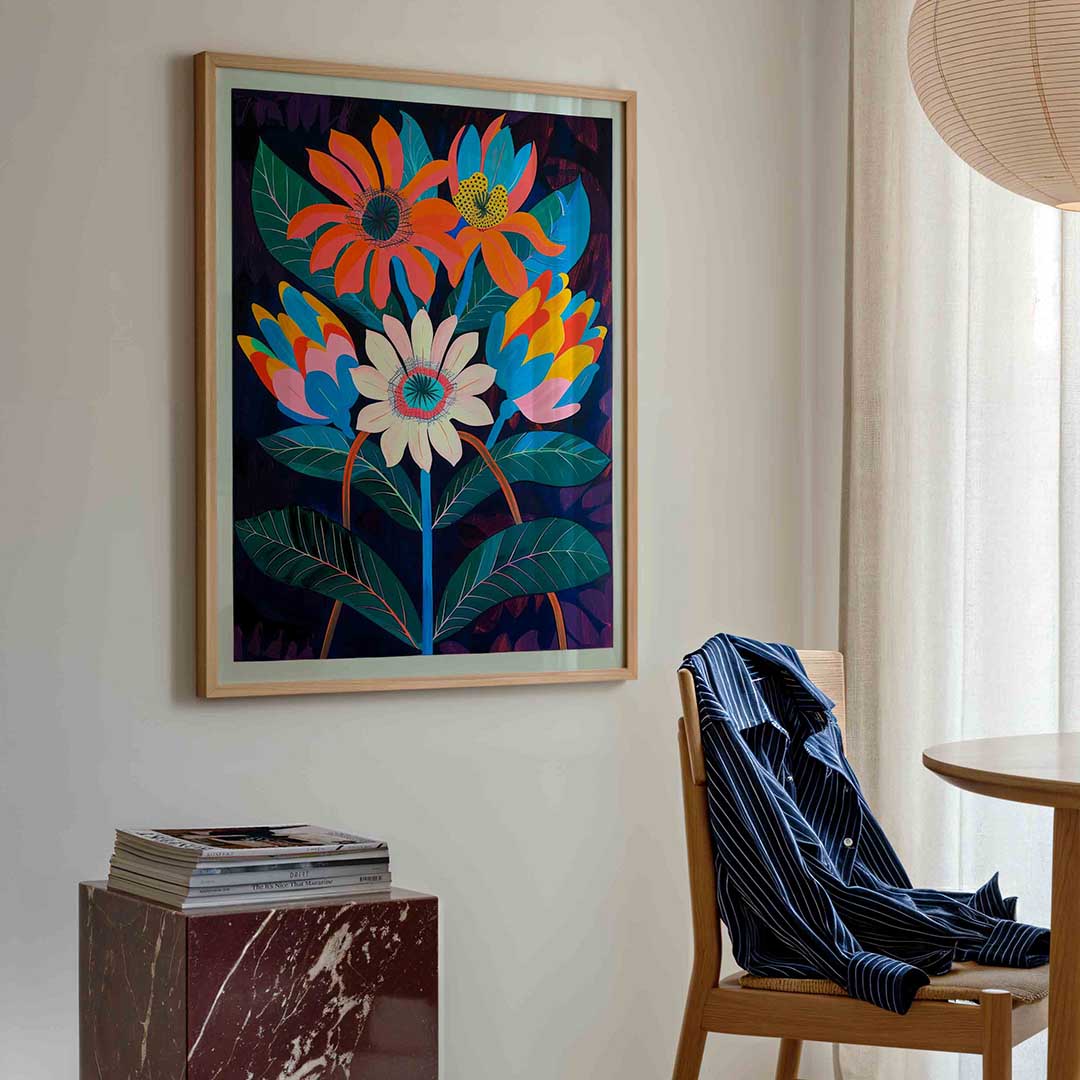 Bloemen en bladeren Poster