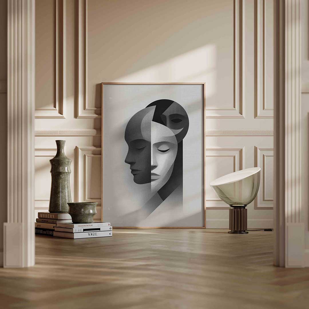 Geometrische gezichten Poster