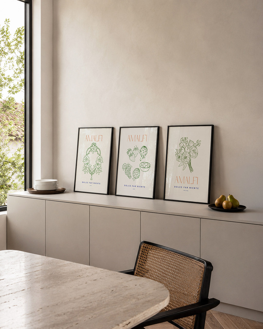 Bloemige lijnenspel Posterset