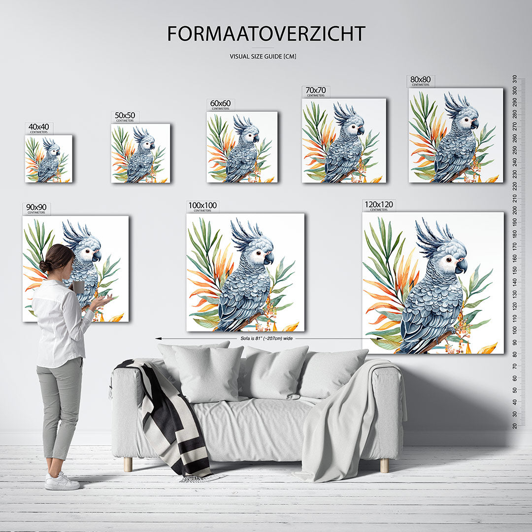 Papegaai met bladeren Kunstwerk