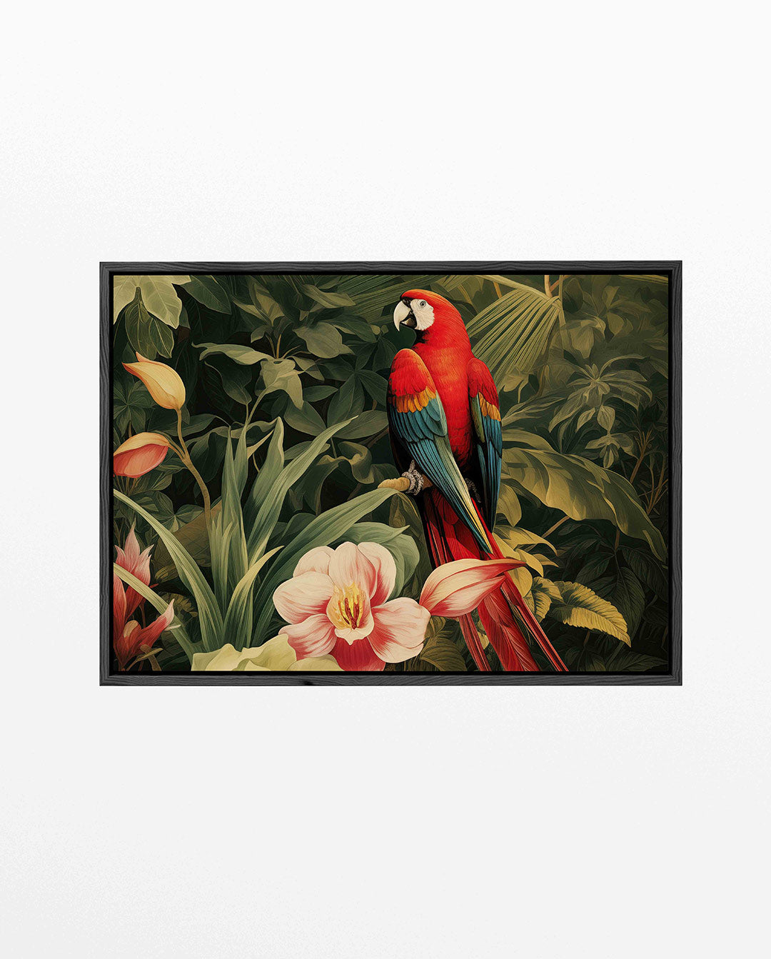 Exotische vogel en bloemen Kunstwerk