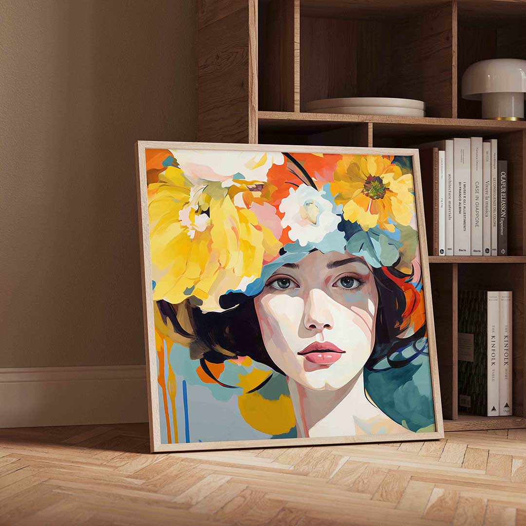 Vrouw met bloemen Poster