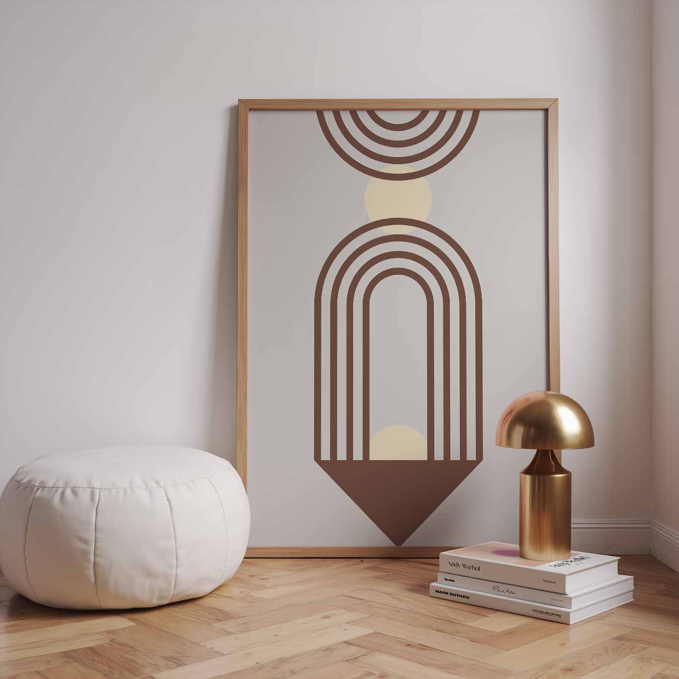 Retro Boog Hout Kunst Poster-WallArtistic