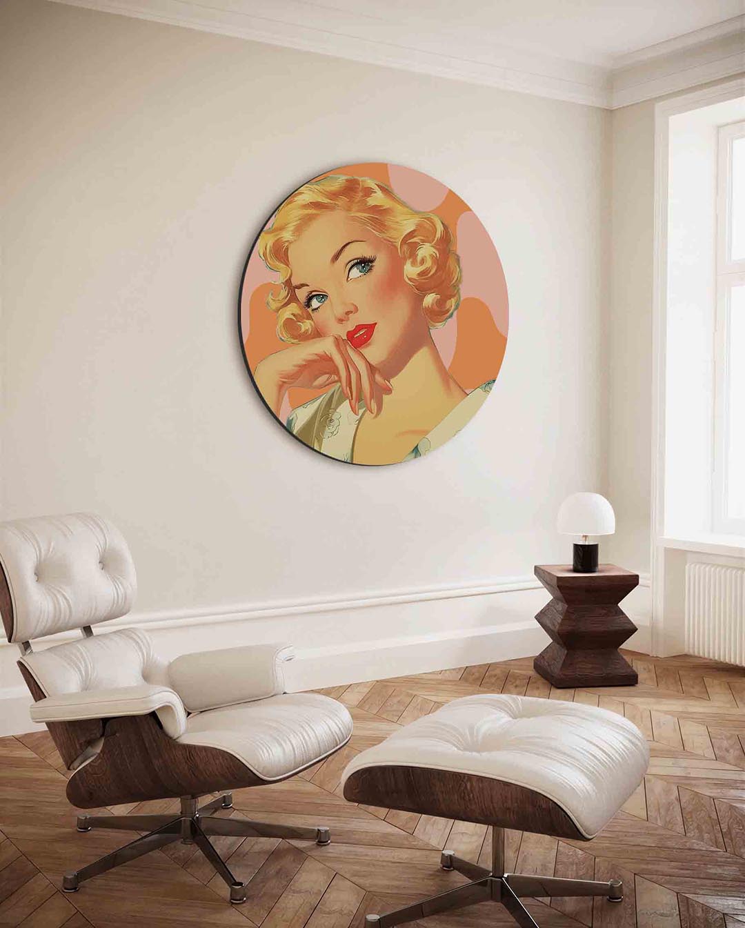 Blonde vrouw Muurcirkel