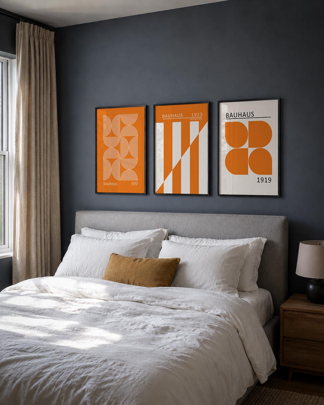 Cirkelpatroon oranje Posterset