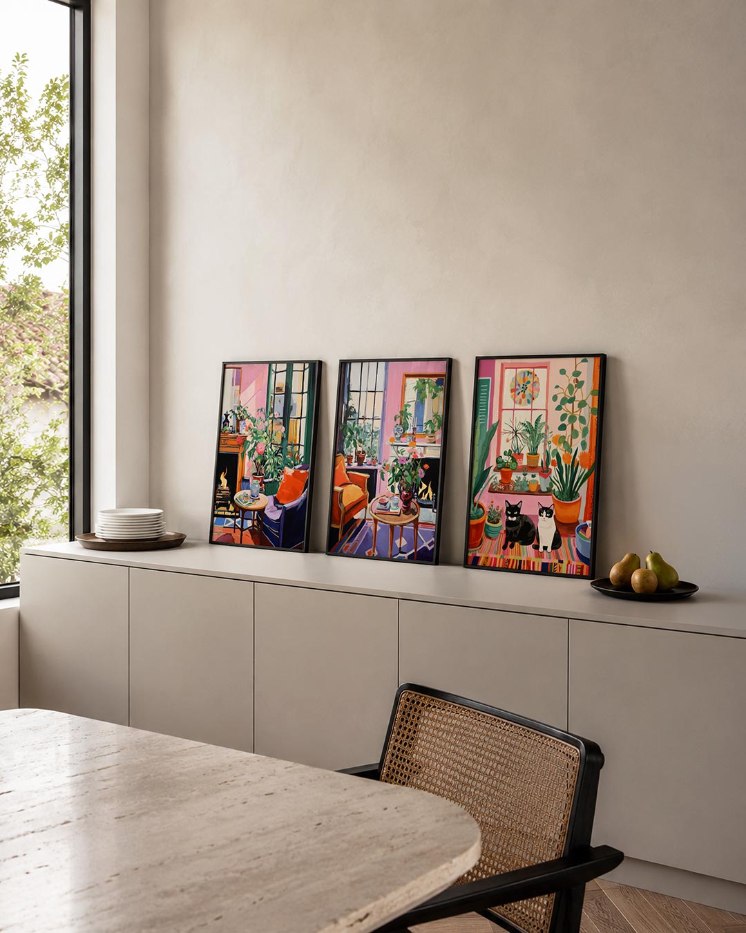 Kleurrijke interieurharmonie Posterset
