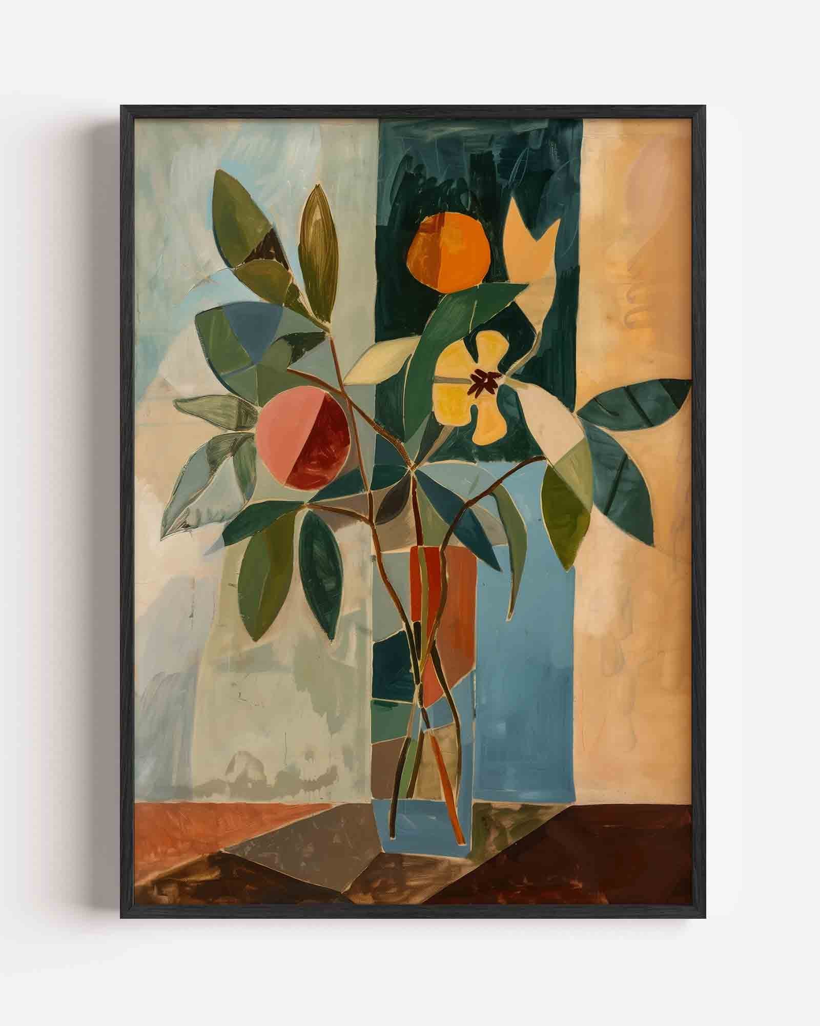 Abstracte bladeren en bloemen Poster