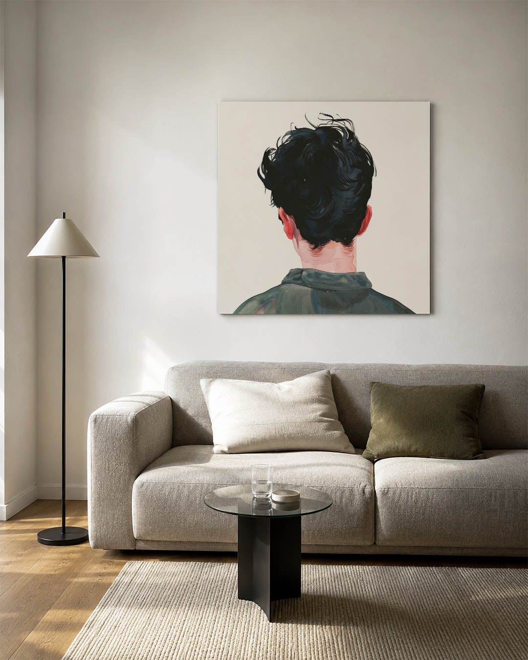Achterkant portret Kunstwerk