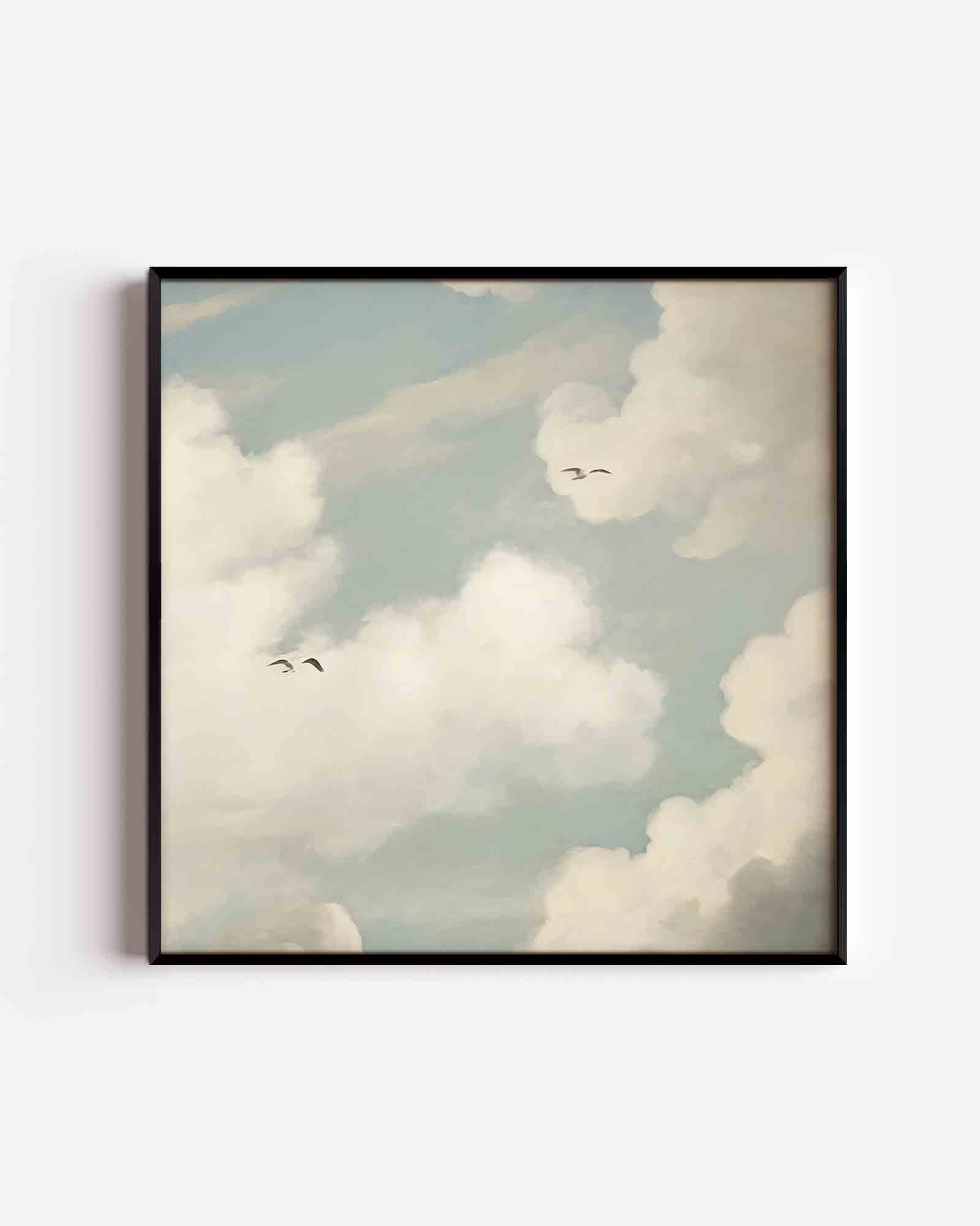Wolken en vogels Poster