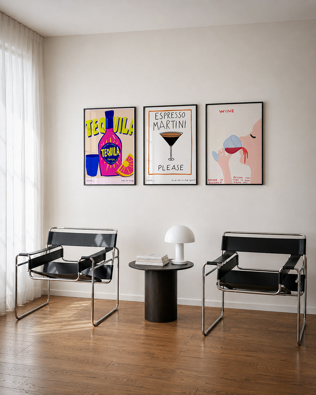 Kleurrijke flesvorm Posterset