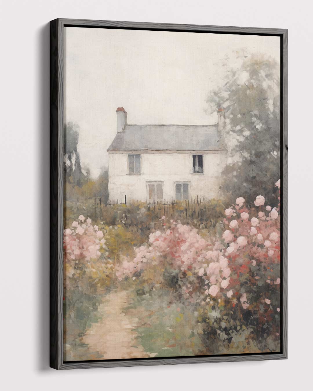 Romantisch Landhuis met Rozentuin Kunstwerk-canvas-dibond-plexiglas-wanddecoratie-WallArtistic