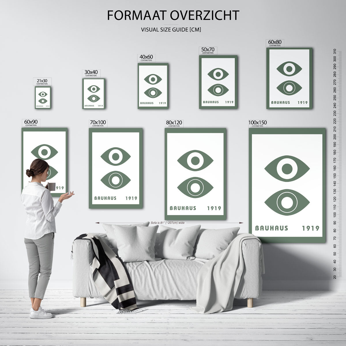 Oogvormen en tekst Poster