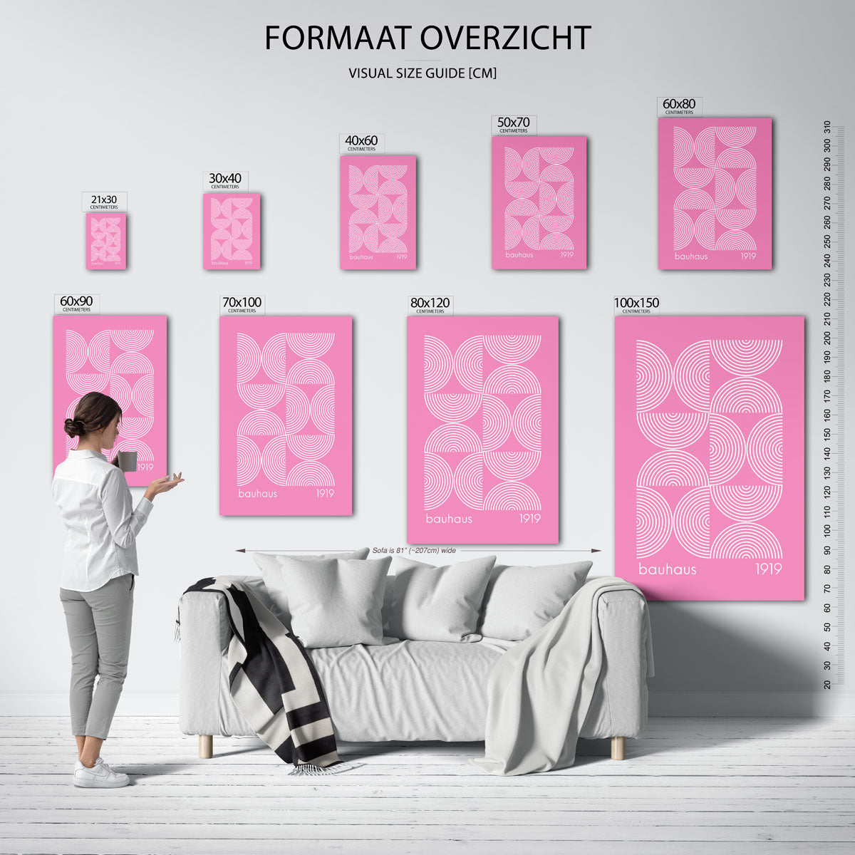 Cirkelritme roze Poster