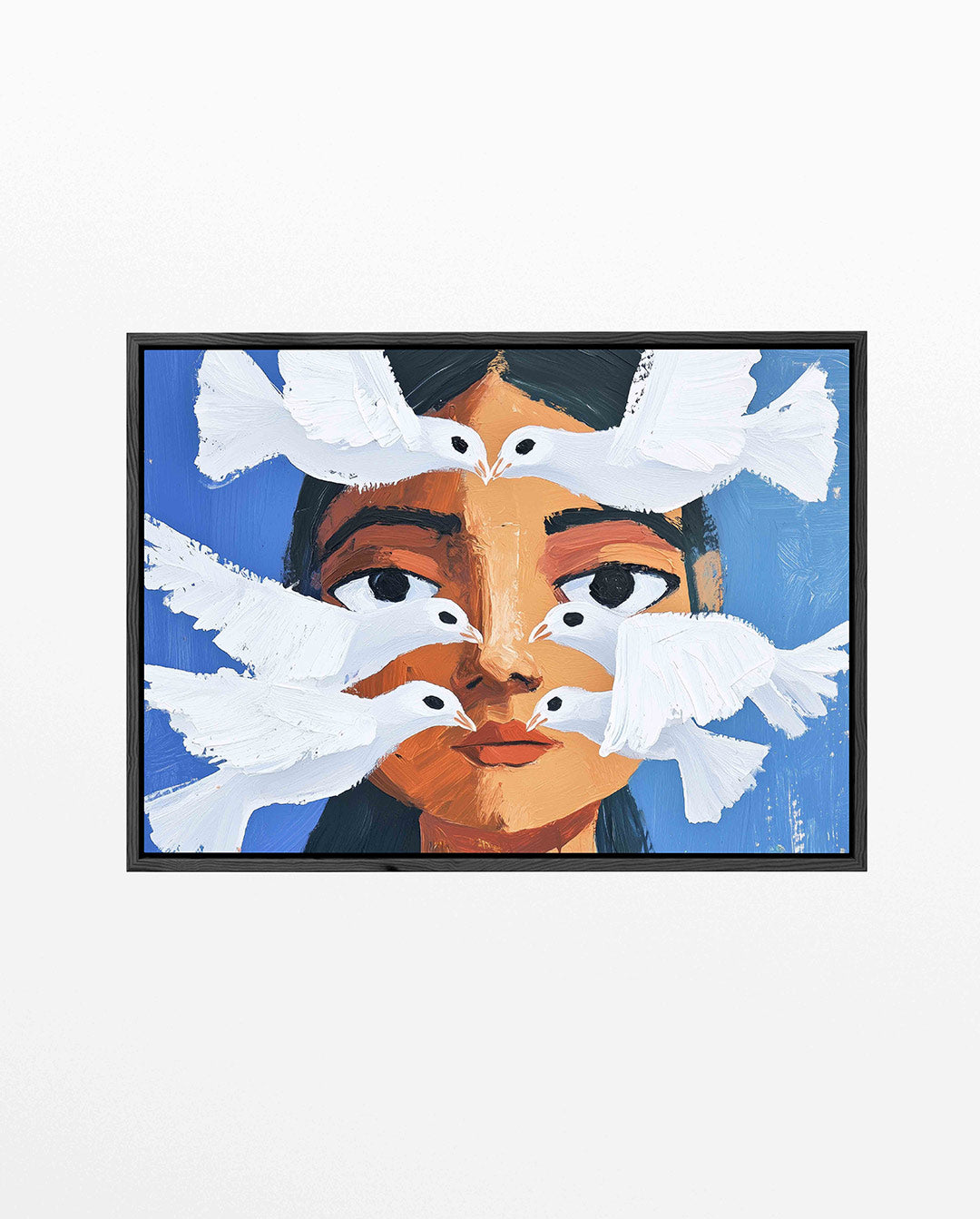Vogels en gezicht Kunstwerk