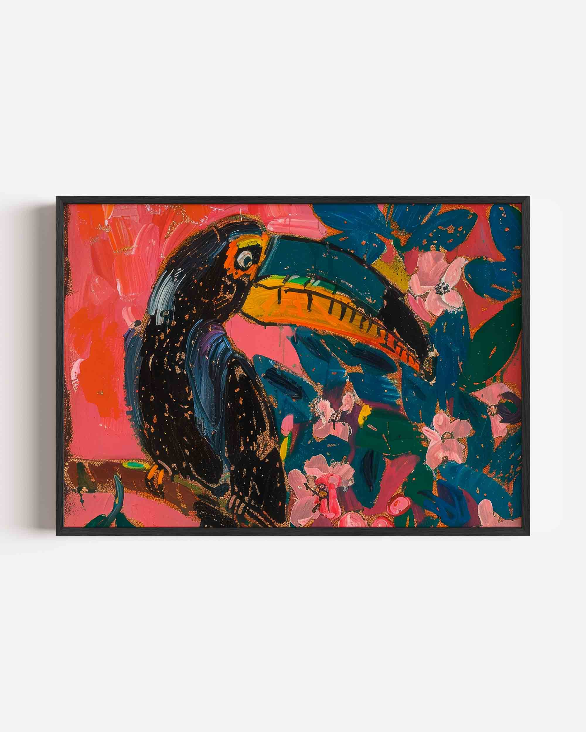 Toekan en bloemen Poster