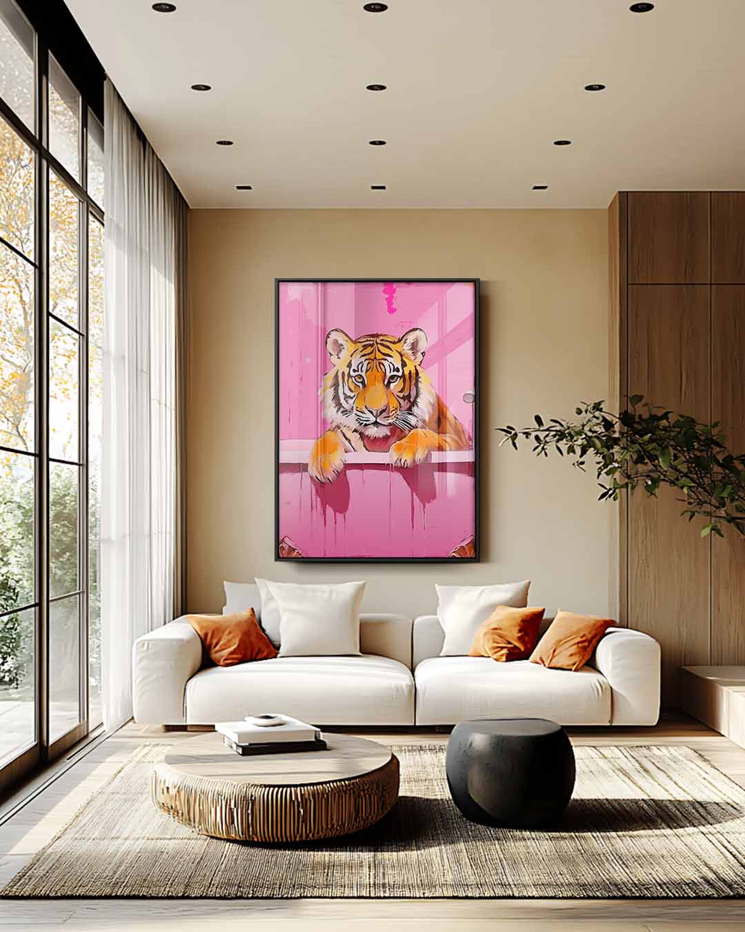 Tijger in Bad Kunstwerk