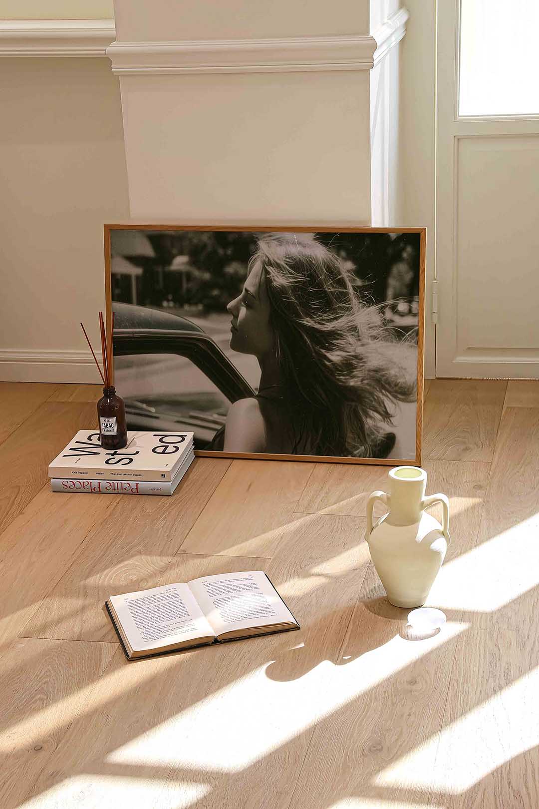 Vrouw met auto Poster