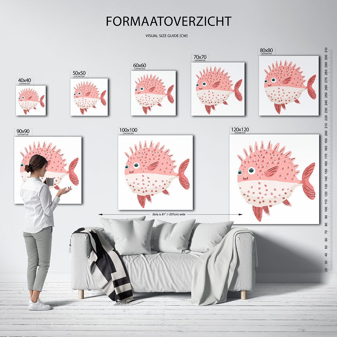 Speelse vis illustratie Kunstwerk