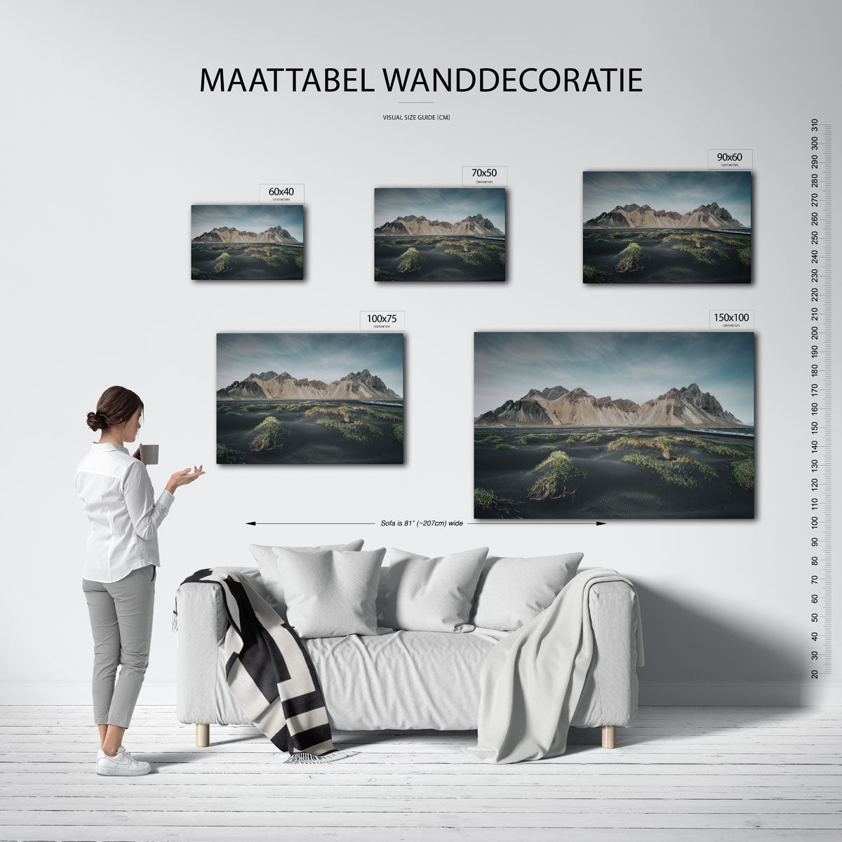 Dramatisch berglandschap Kunstwerk