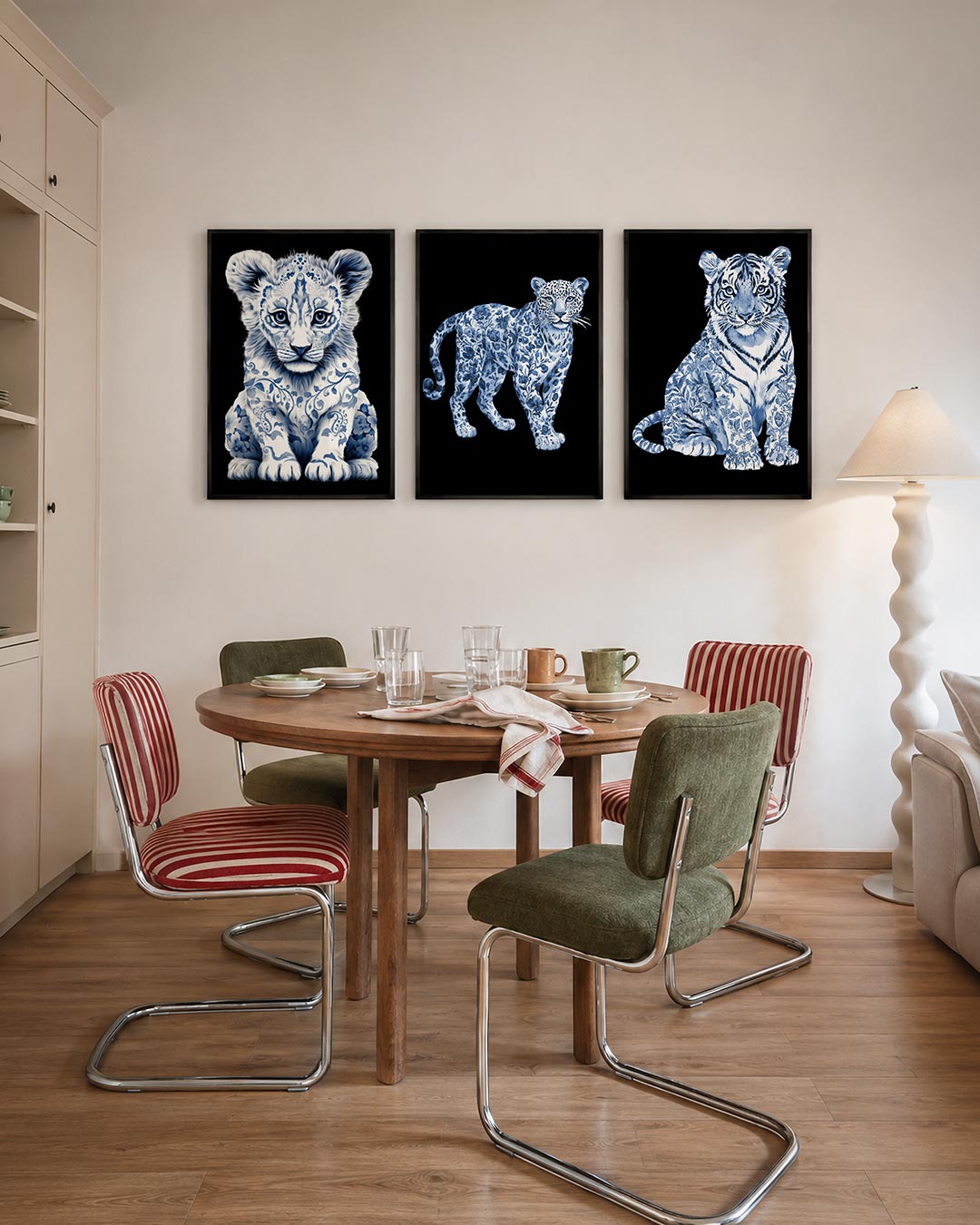 Dierenpatroon harmonie Posterset