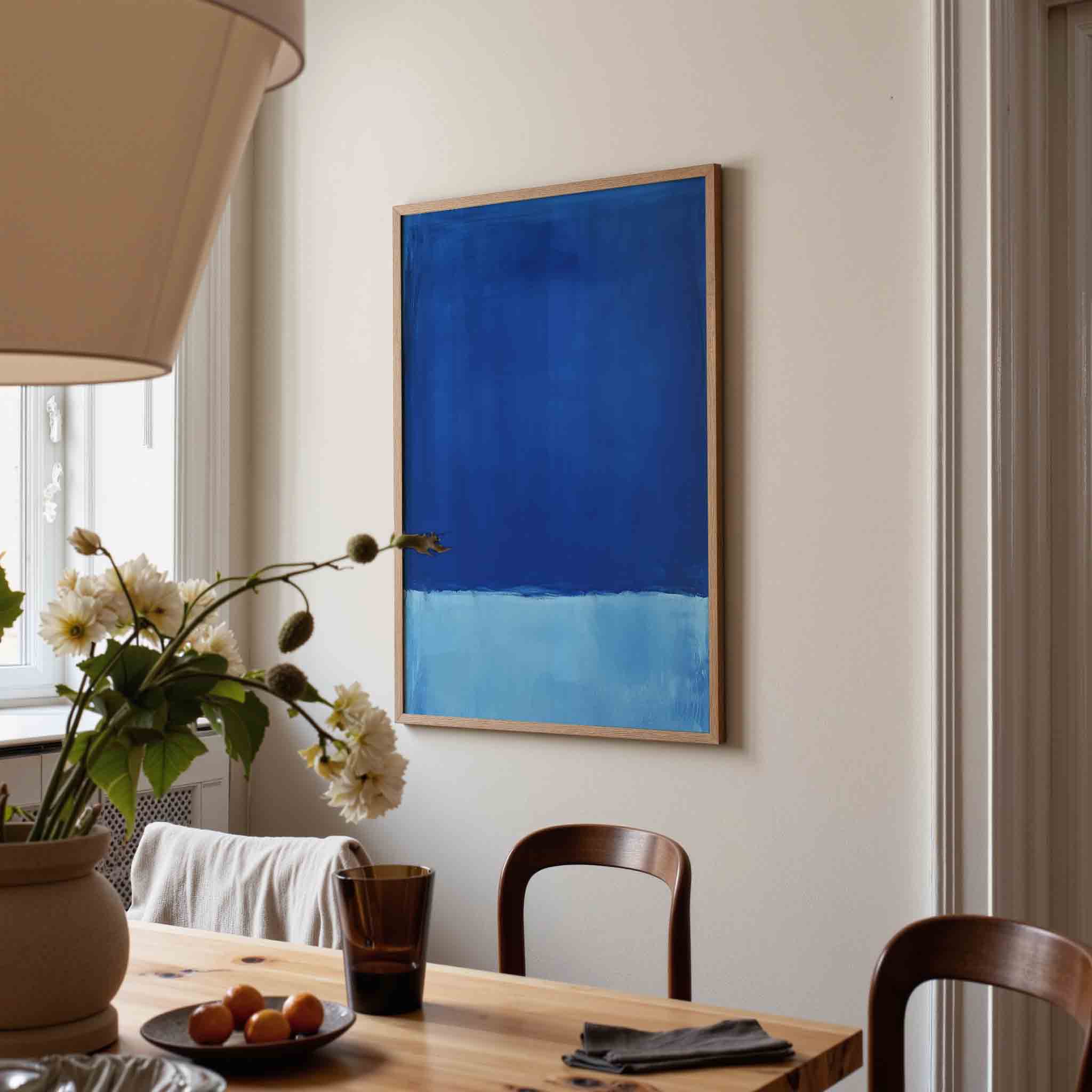 Blauwe abstracte Poster