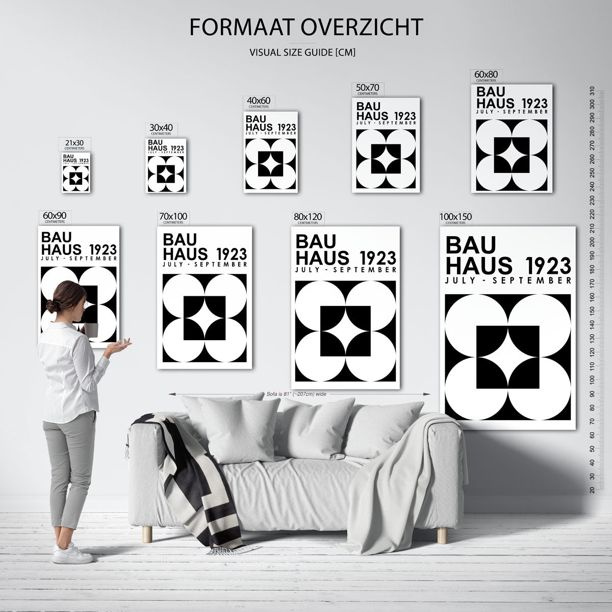 Zwart wit geometrie Poster
