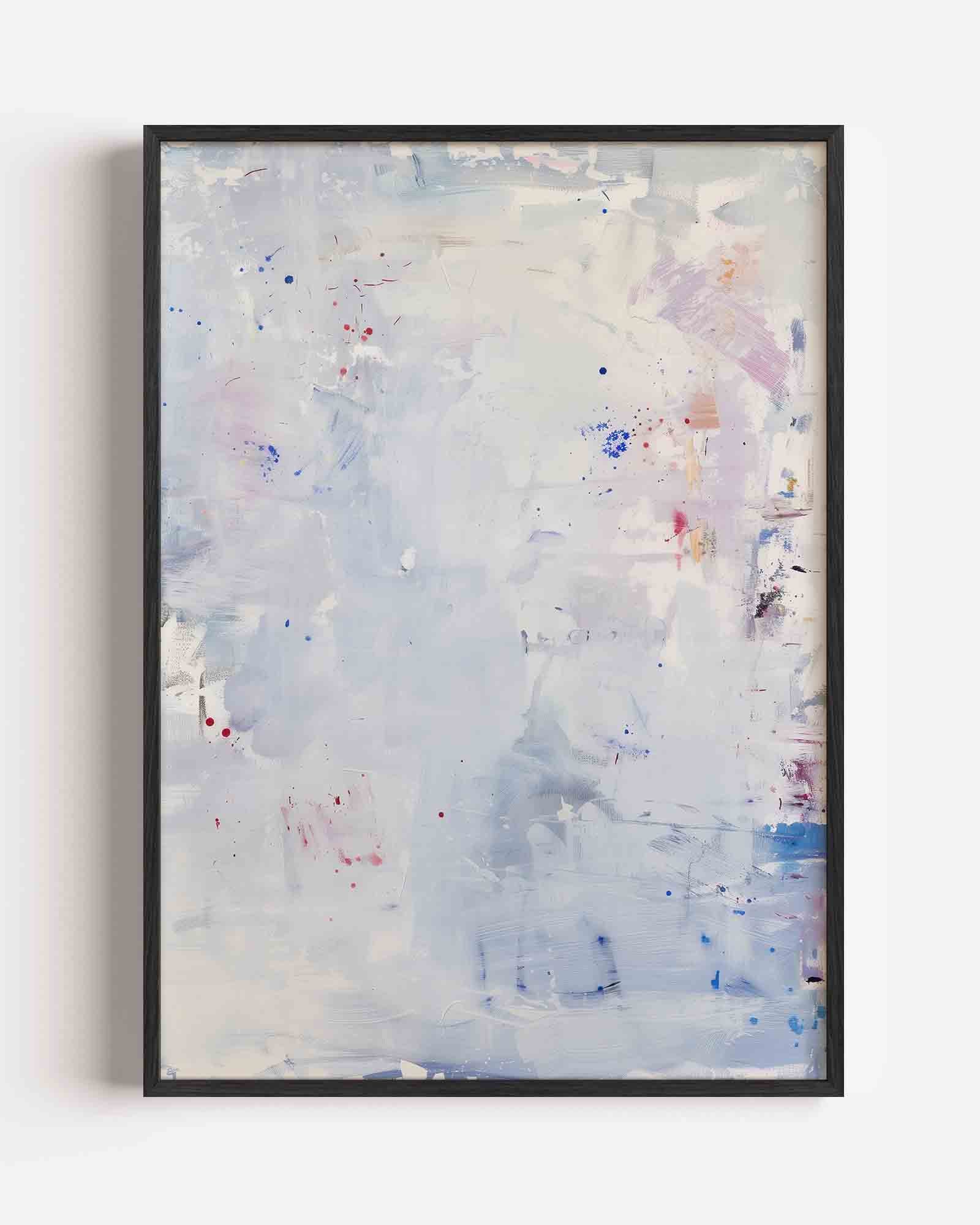 Abstracte blauwe en witte Poster