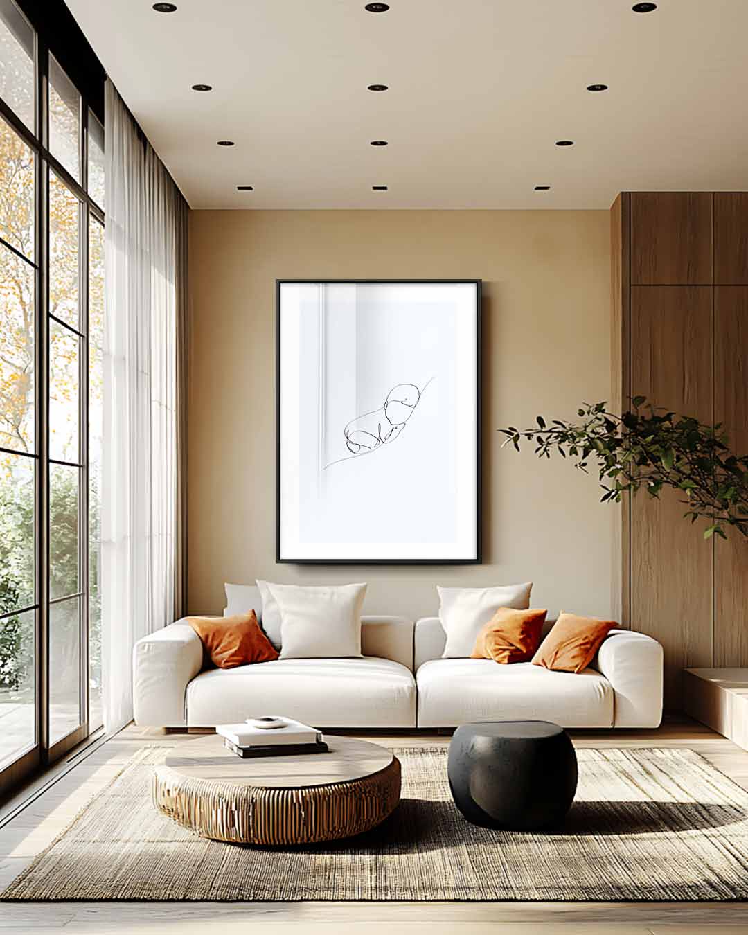 Dromerige Lijnen Kunstwerk-canvas-dibond-plexiglas-wanddecoratie-WallArtistic