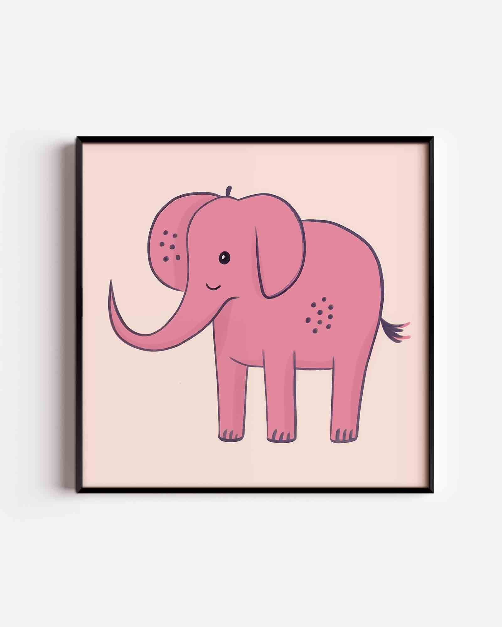 Roze olifant Poster