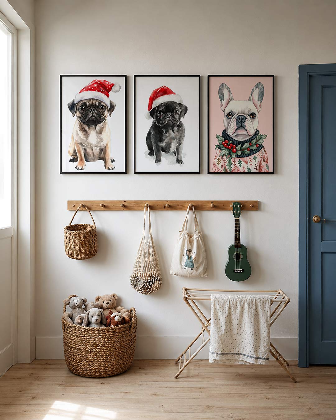 Hond en kerstgroen Posterset