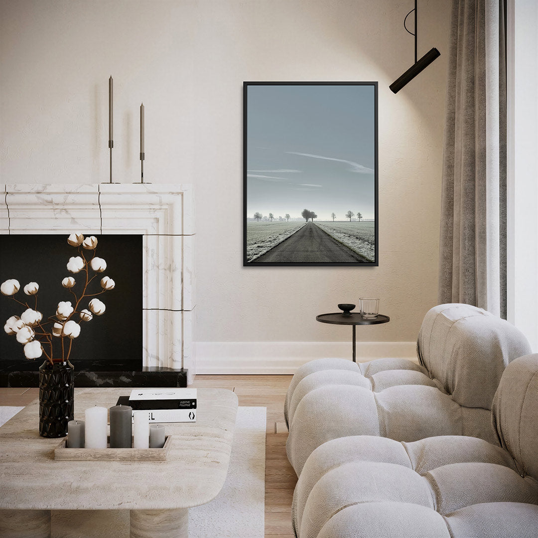 Rustige weglandschap Kunstwerk
